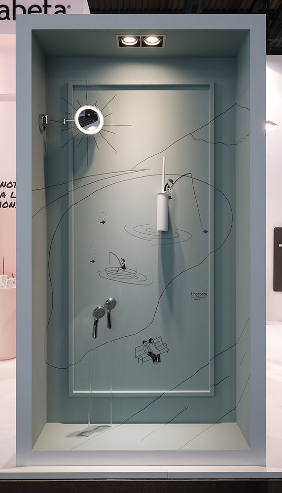 Stand Lineabeta Salone del Mobile 2018 illustrazioni Antonella Manenti Henry&Co. Design